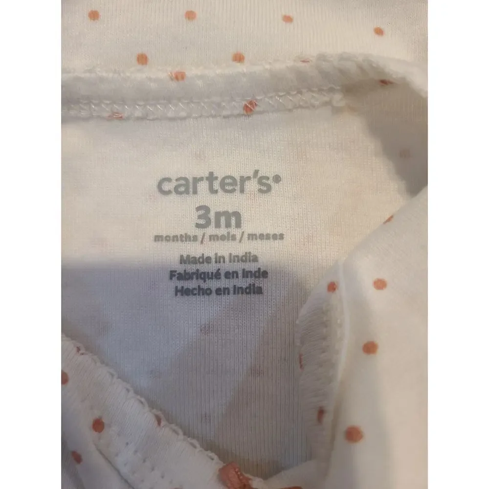 Carter's 3 months polka dot and floral long sleeve onesie